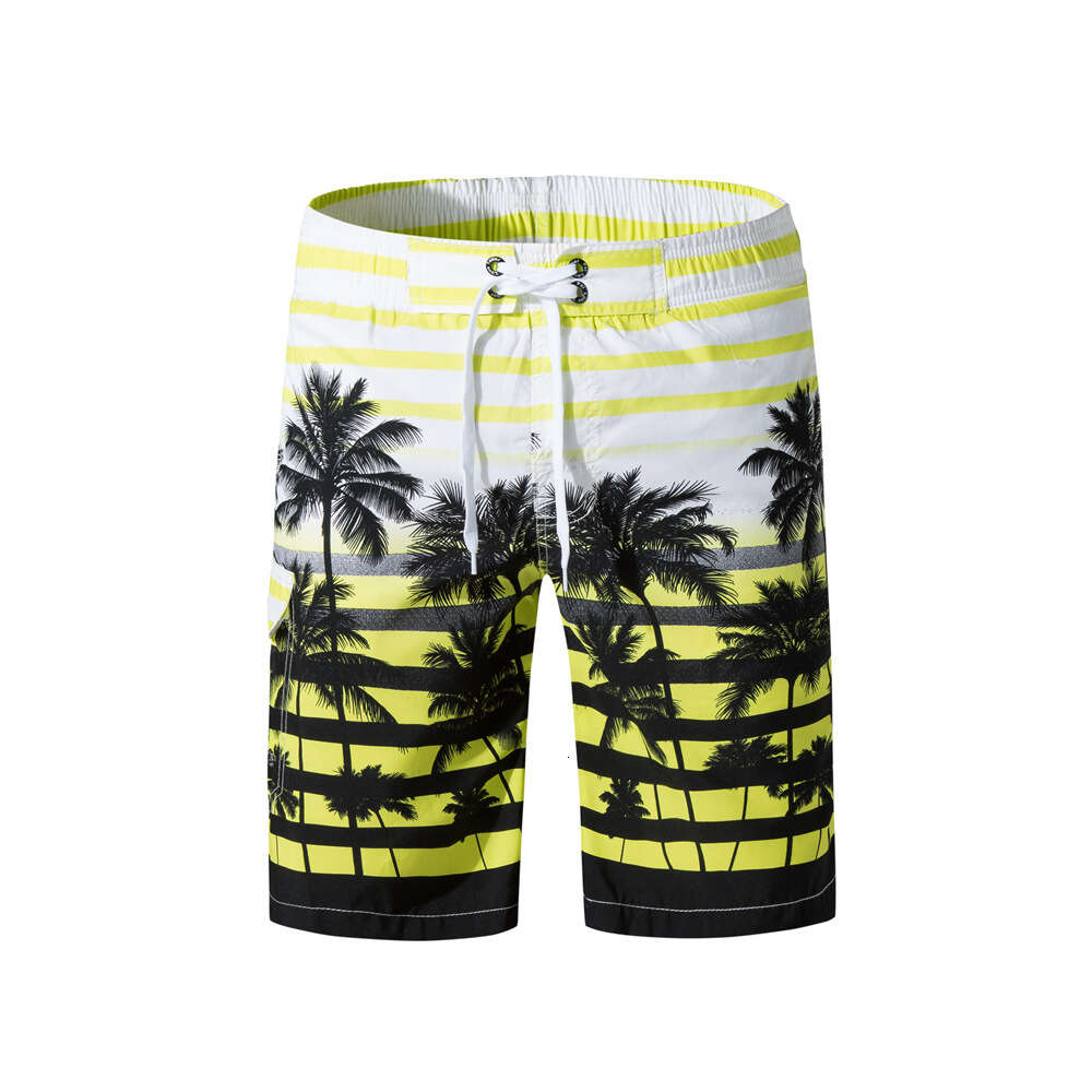 Summer Coconut Tree Fashion Print Beach Pants with A Five Point Sports Shorts for Men's Clothing