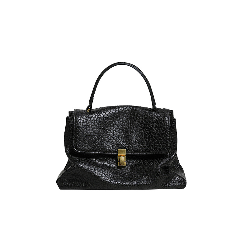 Minimalist Soft Leather Tote 2024 Spring/Summer New Women's and Large Capacity Commuter Handheld Single Shoulder Diagonal Straddle Bag suede brow