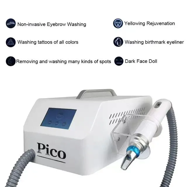 Water-Free Non-Invasive Portable Picosecond Laser - Nd YAG Carbon Laser for Tattoo & Pigmentation Removal, Carbon Pico Second 1064, 755, 532