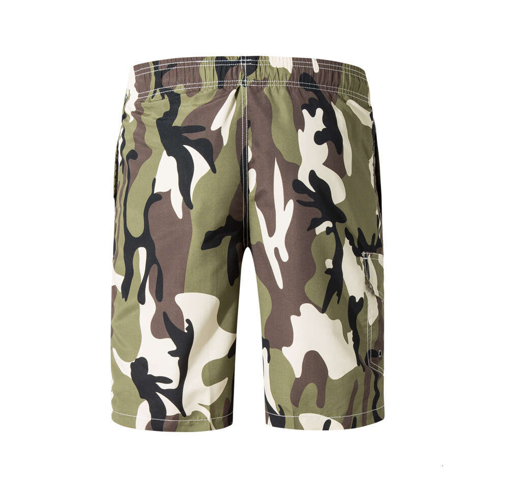 New Camouflage Beach Pants Casual Cropped Shorts Men's Loose Fit Large Size