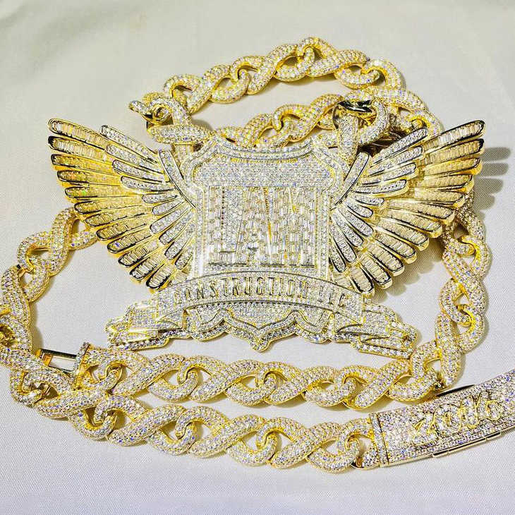 Wholesale Custom 10k 14k Real Solid Gold Certificate Moissanite Diamond Original Cuban Link Chain Necklace Fine Jewelry 7MM 12MM