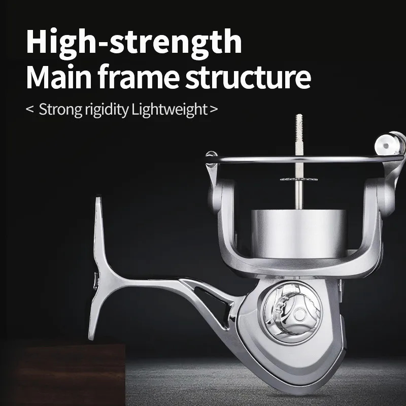 All-Metal Silver Freshwater And Seawater Dual Use Fishing Reel Big Pulling Drag Spinning Reel Durable Carp Fishing Saltwater240227