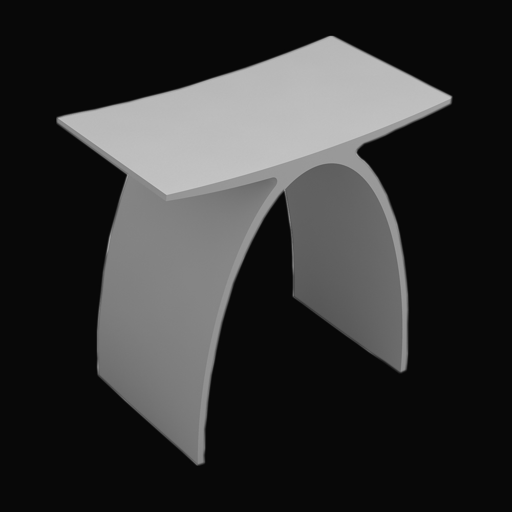 Bathroom Stool Modern Curved Design Furniture Bench Seat Acrylic Solid Surface Stone Chair 0102