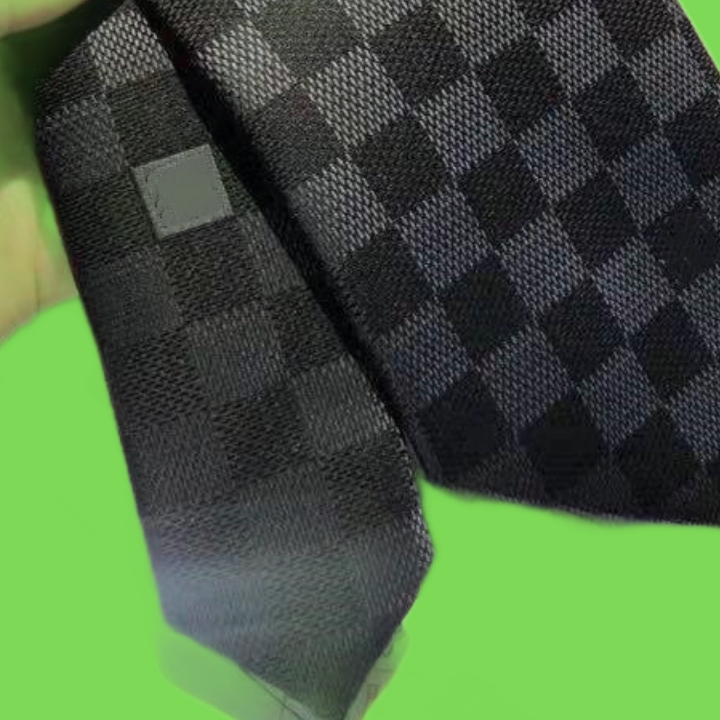 mens luxury necktie damier quilted ties plaid designer tie silk tie with box black blue white 83k56791565