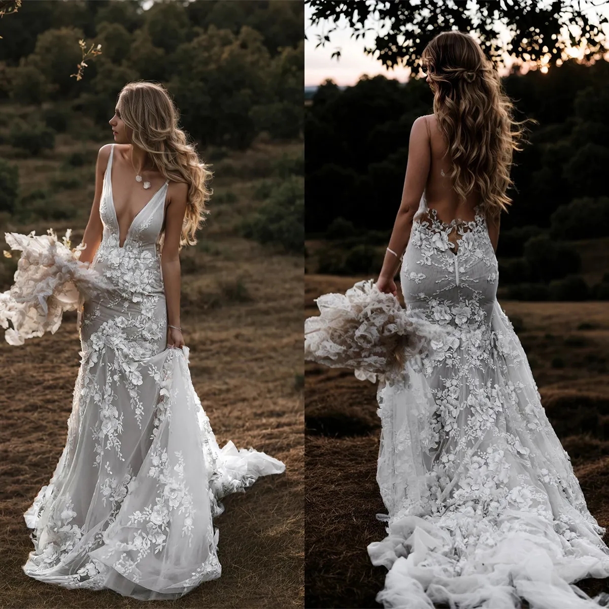 Sexy Backless Elegant A e Wedding Dresses Sweetheart Lace Applique Bridal Gown Sweep Train Vestidos De Novia Custom Size YD pplique