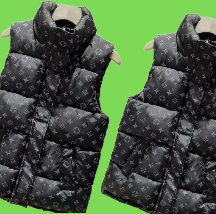 Brand Mens Down Vests Designer Embrodered Luxury Letter Bandge Style Womens Downs Vest Warm Outerwear