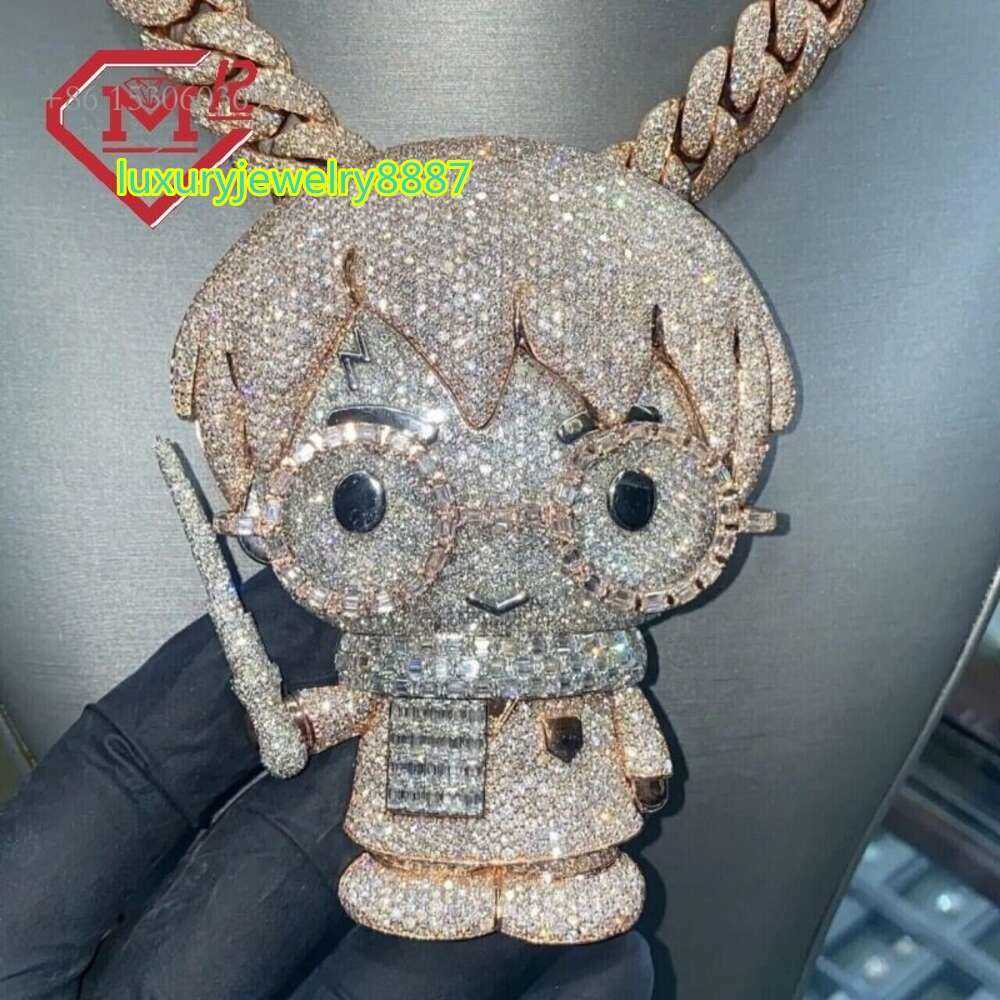 VVS Hip Hop Sterling Sier Custom Iced Out Cartoon Moissanite Pendant