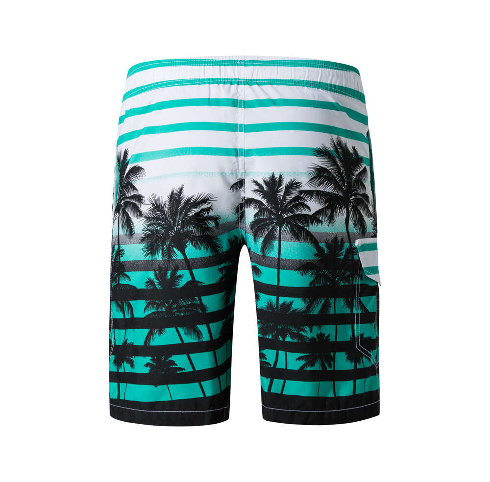 Summer Coconut Tree Fashion Print Beach Pants with A Five Point Sports Shorts for Men's Clothing