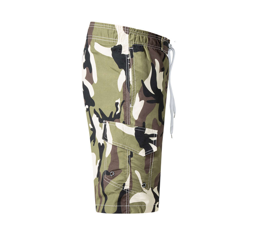 New Camouflage Beach Pants Casual Cropped Shorts Men's Loose Fit Large Size