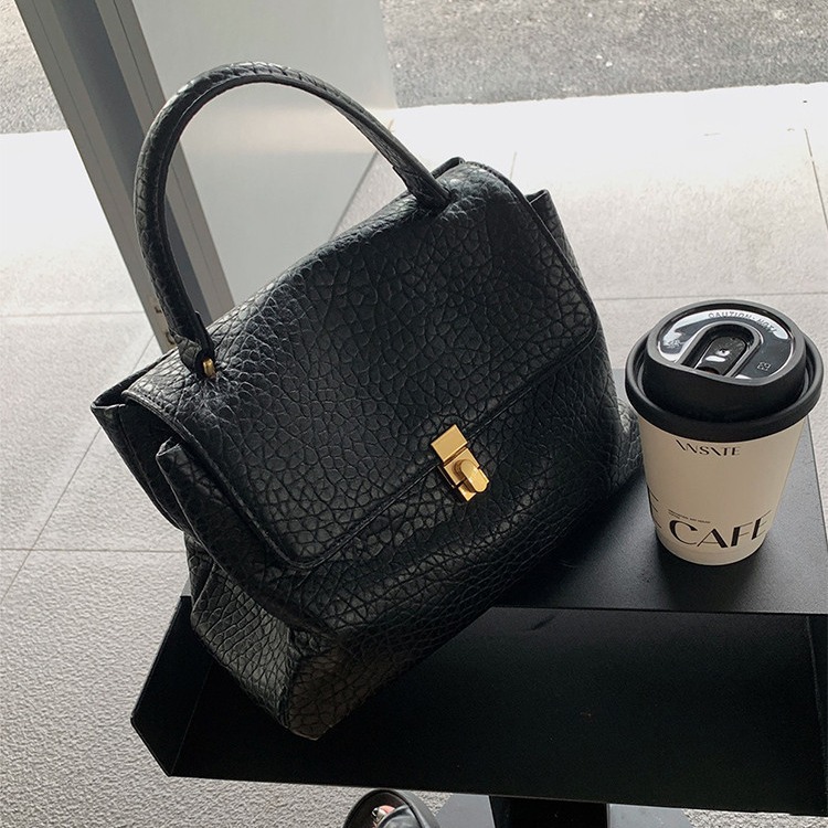 Minimalist Soft Leather Tote 2024 Spring/Summer New Women's and Large Capacity Commuter Handheld Single Shoulder Diagonal Straddle Bag suede coff