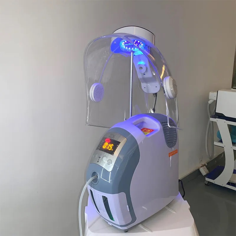 Mult-functional Face Oxygen Therapy Mask Dome Oxygen Spray Skin Rejuvenation Whitening Tightening Facial Machine With PDT 7 Colors