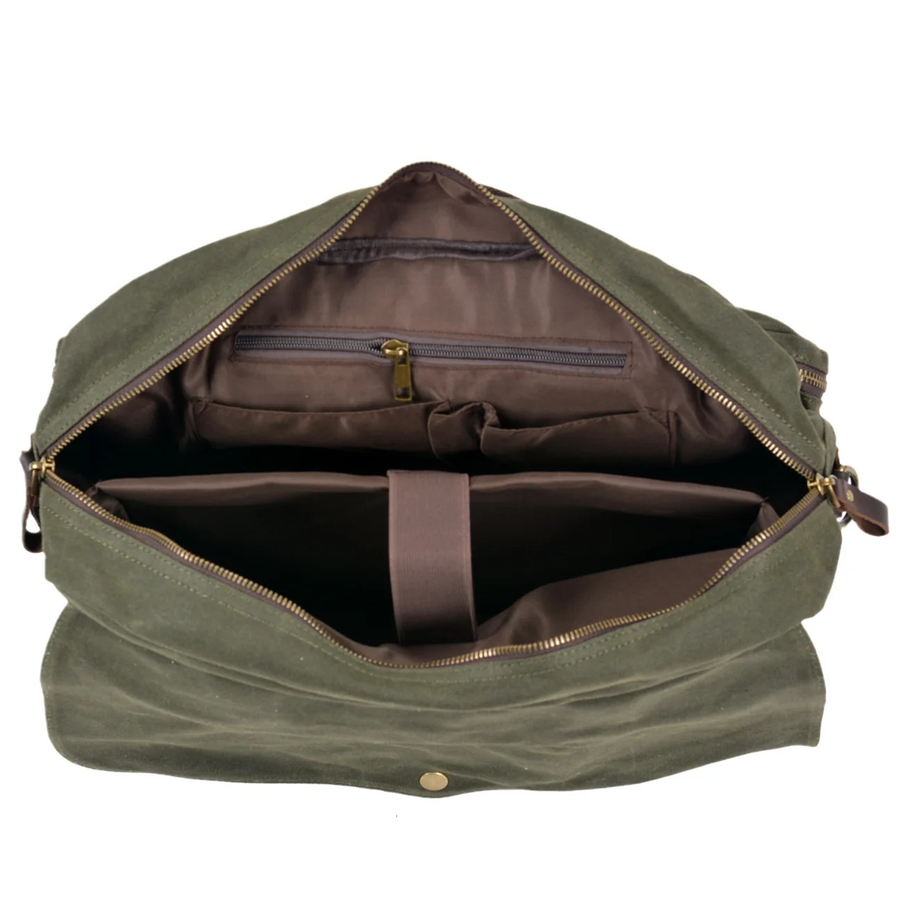 Leisure Business Travel Outdoor Oil Wax Canvas Leather Fashion Large Capacity Briefcase Portable Messenger Bag 240306 - view 7