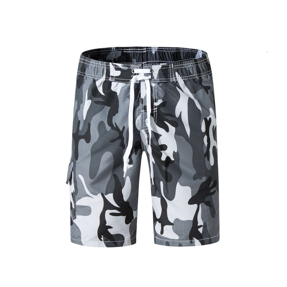 New Camouflage Beach Pants Casual Cropped Shorts Men's Loose Fit Large Size