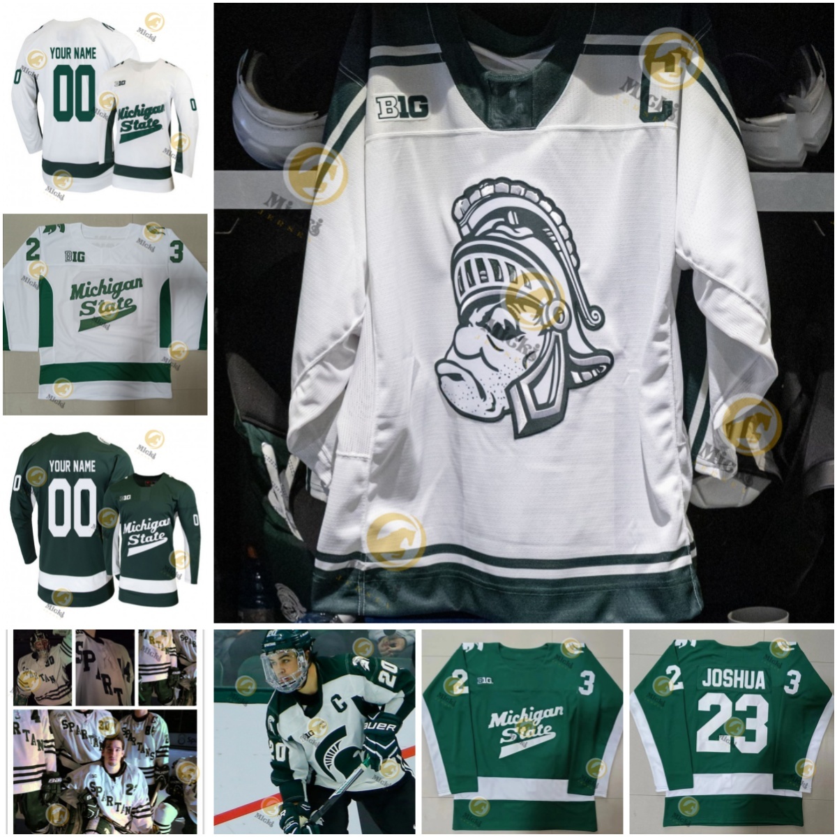 MSU Hockey Jersey Erik Middendorf Tanner Kelly Gavin Best Karsen Dorwart Jon Mor Dylan St. Cyr Custom Stitched MSU Jerseys