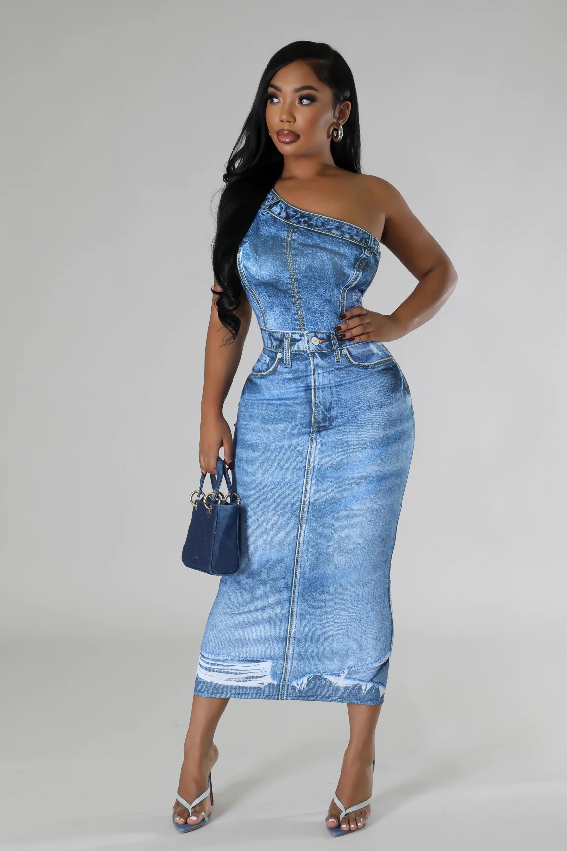 Fashion Womens Hip hop Denim Blue Jean Shirt Dress Female Lady Spring Autumn Ripped Jeans Tassel Girls Dresses Woman Clothes Club Blouses size S-XL