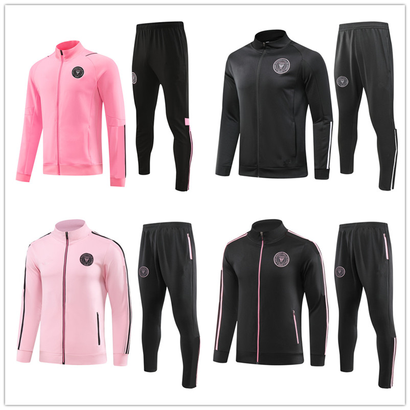 23 24 Halfzip hooded Football Training Clothes Long Sleeves Jersey set Uniform Adult Kids Futbol shirt kit 23 24 MiaMi Soccer jacket sportswear Suit