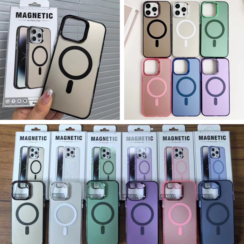 Luxury Plating Acrylic Magnetic Wireless Charge For Magsafe Case for iPhone 17 Air 16 15 14 13 12 11 Pro Max Shockproof Soft Bumper Cover With Retail 