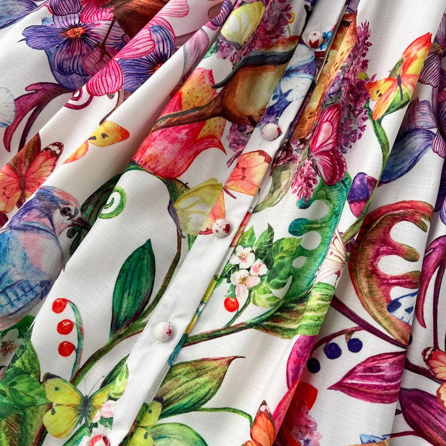 Dresses Runway Summer Holiday Gorgeous Wer Dress Women's Stand Sleeveless Single Breasted Belt Ral Print Long Vestidos