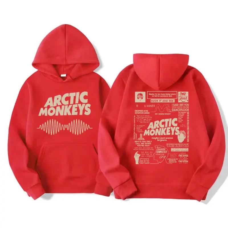 Retro Arctic Monkeys Music Tour Double Sided Print Hoodies Men Women Harajuku Hip Hop Punk Sweatshirt Fashion Trend Style Hoodie 240307