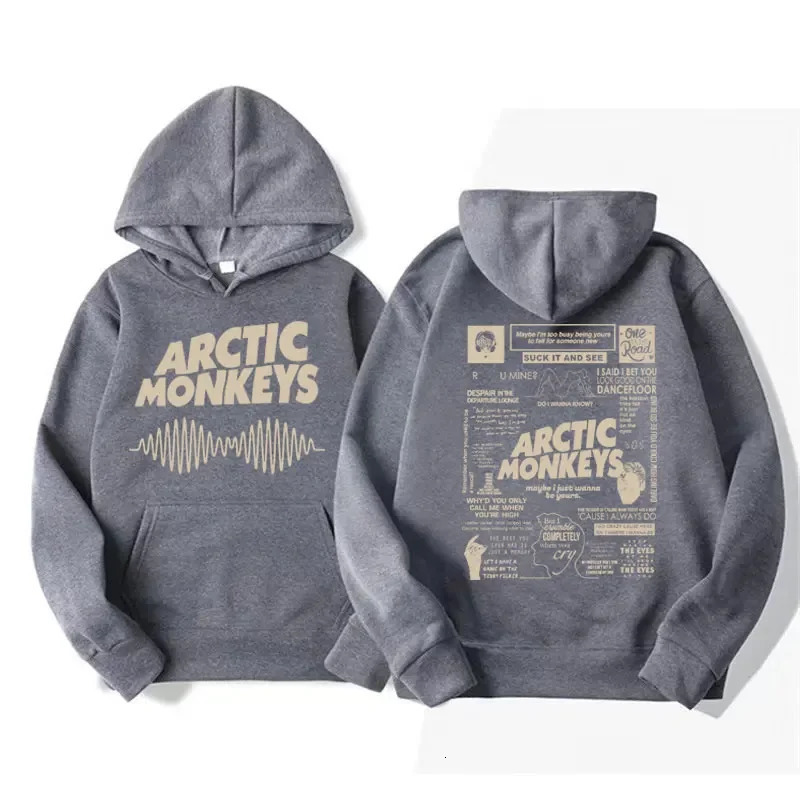 Retro Arctic Monkeys Music Tour Double Sided Print Hoodies Men Women Harajuku Hip Hop Punk Sweatshirt Fashion Trend Style Hoodie 240307