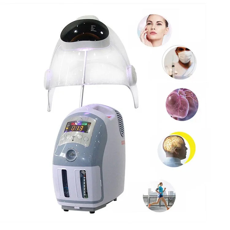 Mult-functional Face Oxygen Therapy Mask Dome Oxygen Spray Skin Rejuvenation Whitening Tightening Facial Machine With PDT 7 Colors