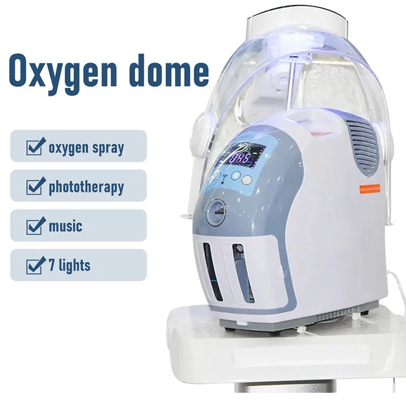 Spa Salon Skin Rejuvenation Hyperbaric Oxygen Jet Therapy Facial Mask Machine Oxygen Jet Facial Whitening Tightening Moisturizing Acne Treatment Machi