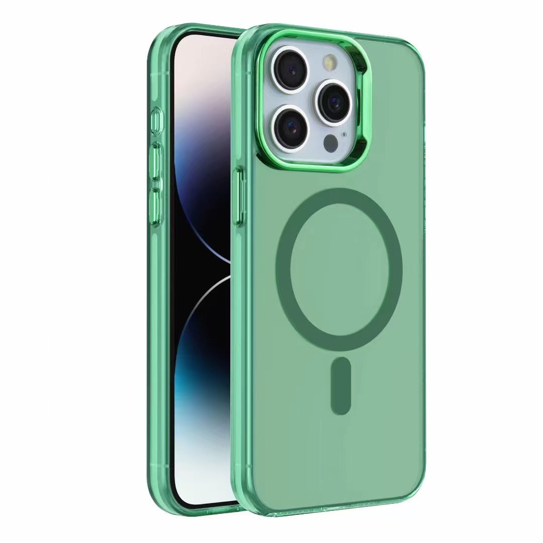 Luxury IMD Plating Acrylic Magnetic For Magsafe Wireless Charge Case For iPhone 17 16e 16 15 14 Plus 13 12 11 Pro Max XR X Metal Camera Shockproof Sof