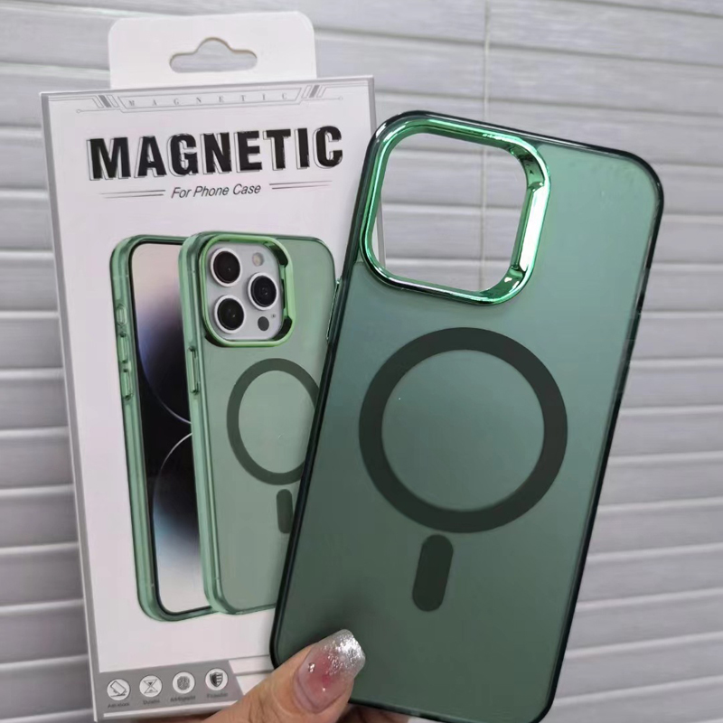 Luxury Plating Acrylic Magnetic Wireless Charge For Magsafe Case for iPhone 17 Air 16 15 14 13 12 11 Pro Max Shockproof Soft Bumper Cover With Retail 