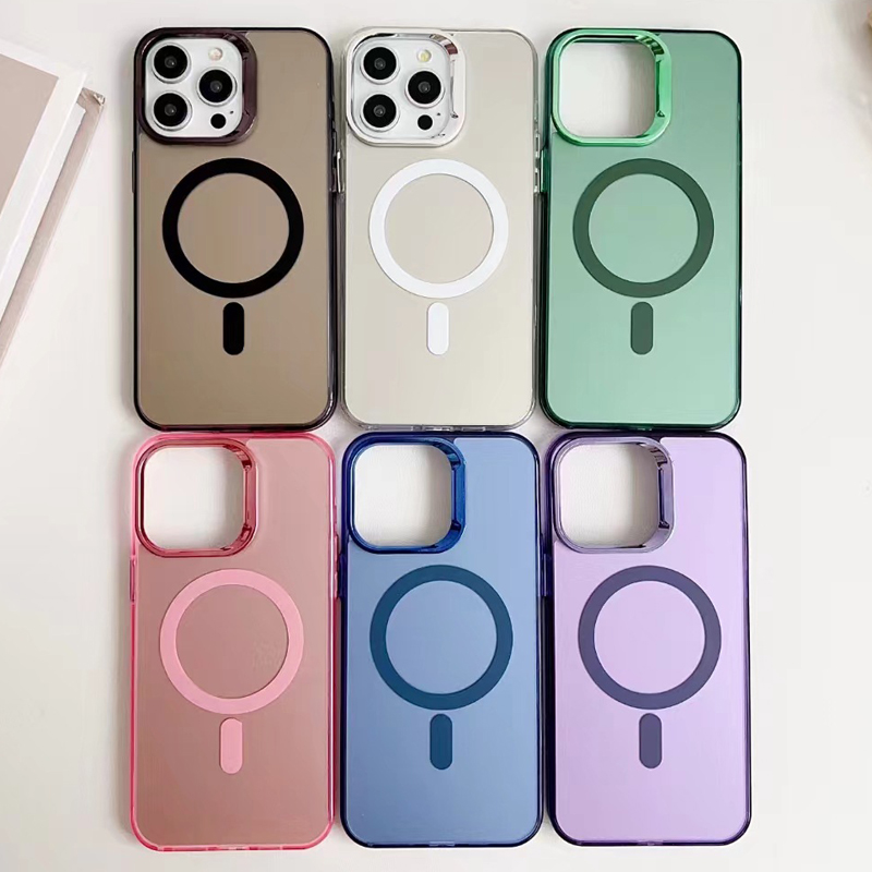 Luxury Plating Acrylic Magnetic Wireless Charge For Magsafe Case for iPhone 17 Air 16 15 14 13 12 11 Pro Max Shockproof Soft Bumper Cover With Retail 