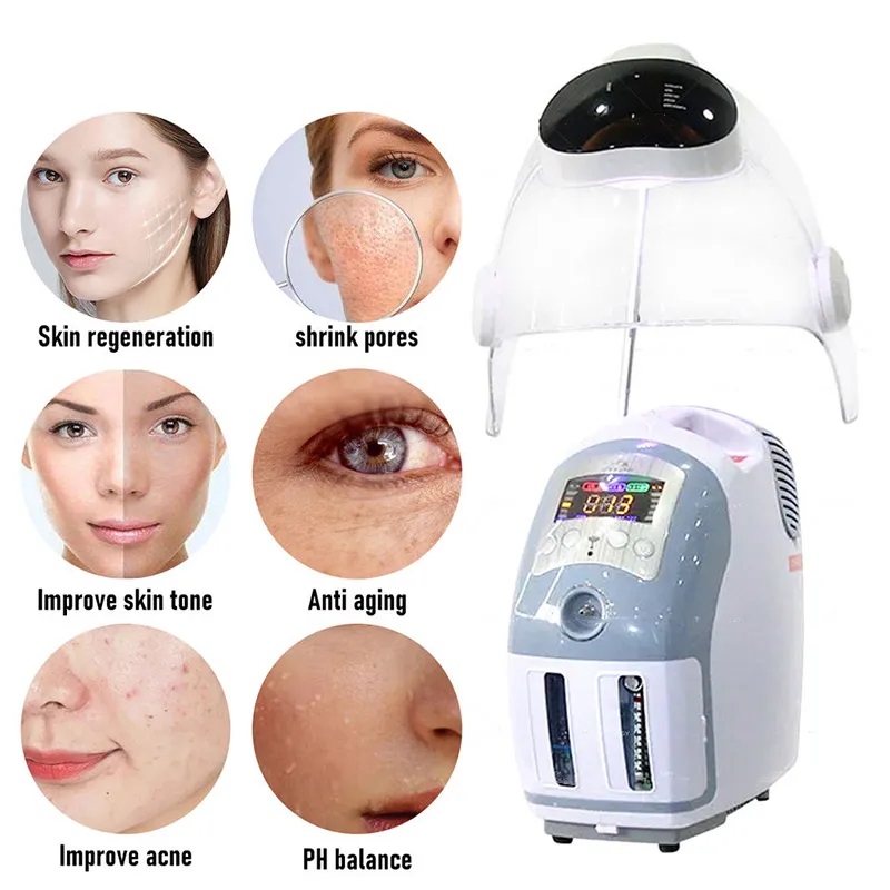Spa Salon Skin Rejuvenation Hyperbaric Oxygen Jet Therapy Facial Mask Machine Oxygen Jet Facial Whitening Tightening Moisturizing Acne Treatment Machi
