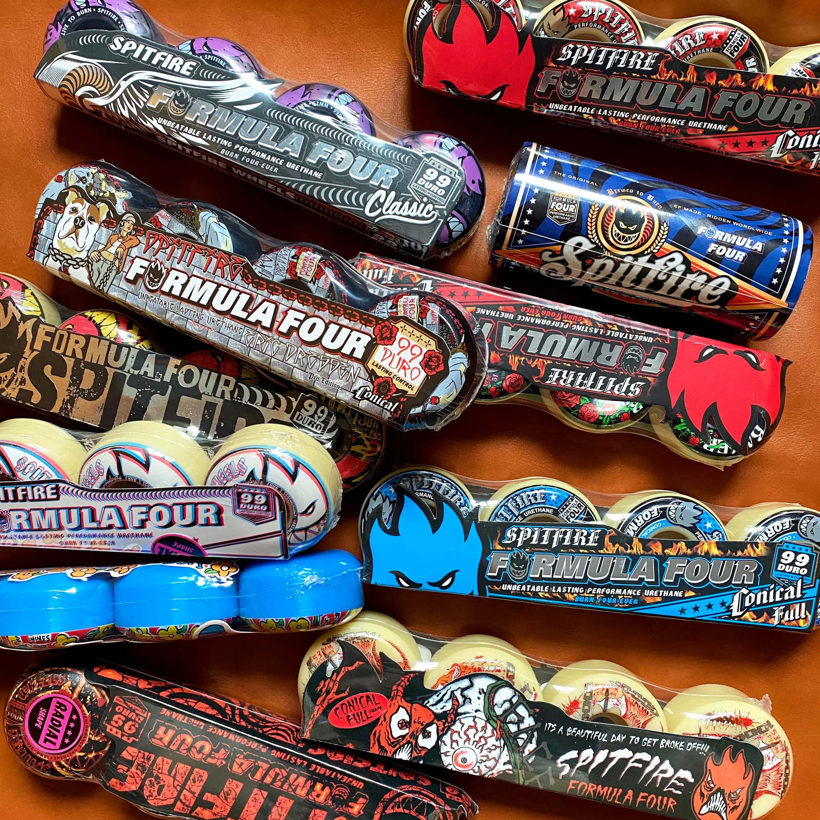 Spitfire wheels imported genuine Spitfire 52mm 101duro 53mm 54mm 56mm 99duro 80HD skateboard wheel for skateboard 240227