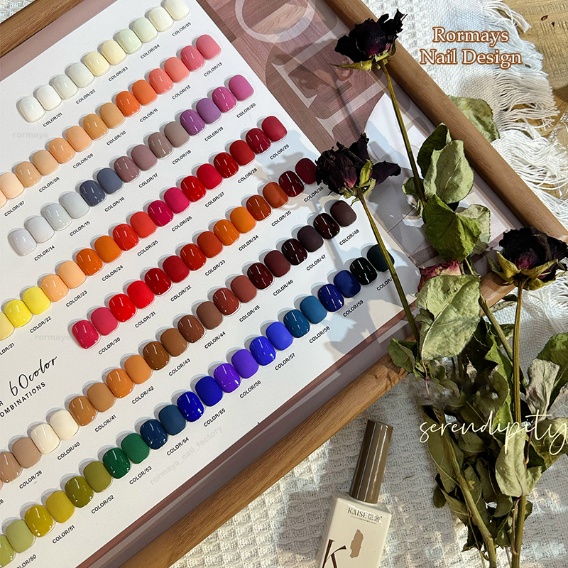 Rormays New 60 Color Popular Rainbow Color gel Polishing Set High grade Varnish gel Candy Color UV LED Immersion Nail Art Primer Finish Nail Factory W