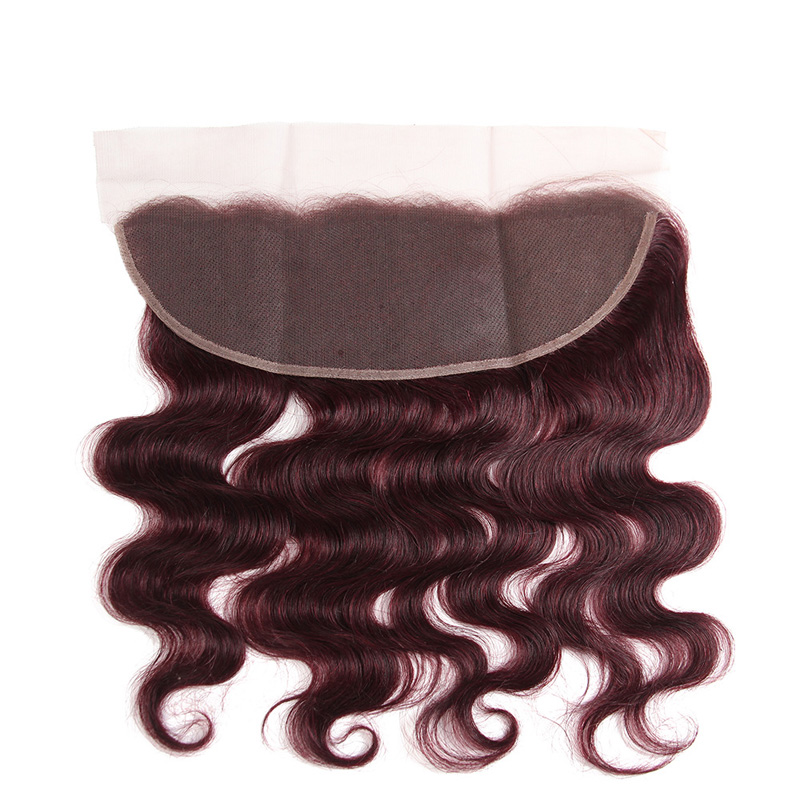 Brazilian Malaysian 100% Human Hair 13X4 Lace Frontal 27# 30# 1B/30 Ombre Color Body Wave Top Closures 12-24inch