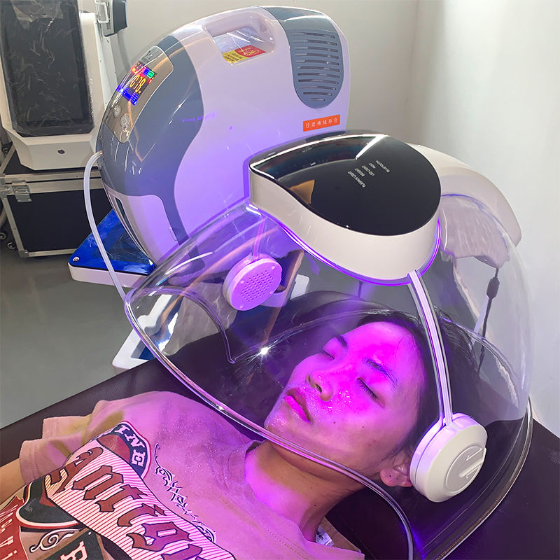 Spa Salon Skin Rejuvenation Hyperbaric Oxygen Jet Therapy Facial Mask Machine Oxygen Jet Facial Whitening Tightening Moisturizing Acne Treatment Machi