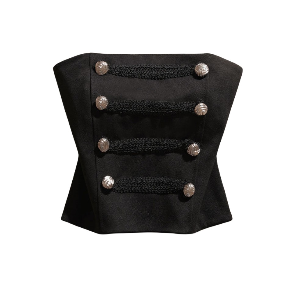 Womens summer new design padded double breasted royal style tube top off shoulder tanks camis SMLXLXXL