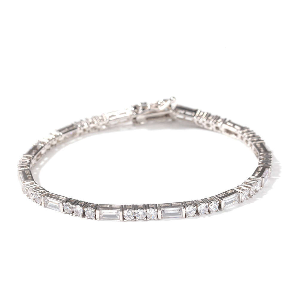 Wolf Tide 3mm Bling Cz Stone Tennis Bracelet Baguette Full Iced Out Round Square Cubic Zircon Chain Bangle Bracelets Hip Hop Top Quality Jewelry Acces