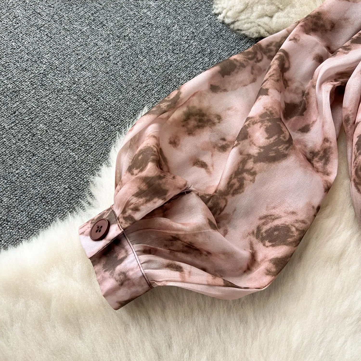 Dress Spring Summer Runway Two Piece Set Women Notched Collar Ral Print Lantern Sleeve Chiffon Tops Belt Leather Skirt Suit 2025