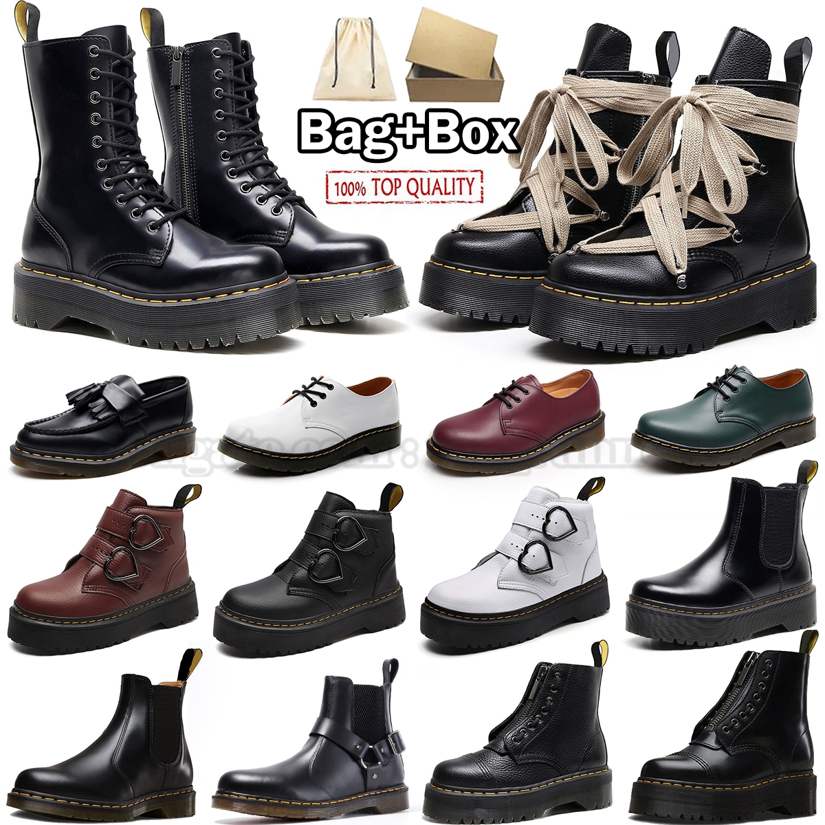 Designer boot Chunky Heel boots stivali martins for men women booties leather nubuck mules slides black white outdoor shoes