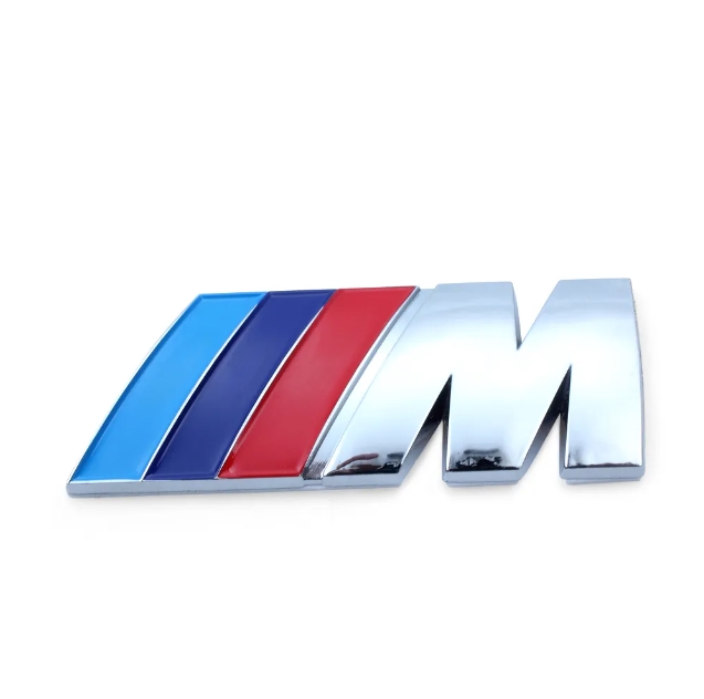 Metal M Logo Emblem Badge Car Sticker Red Black Front Rear Boot Door Side Fit For Bmw M