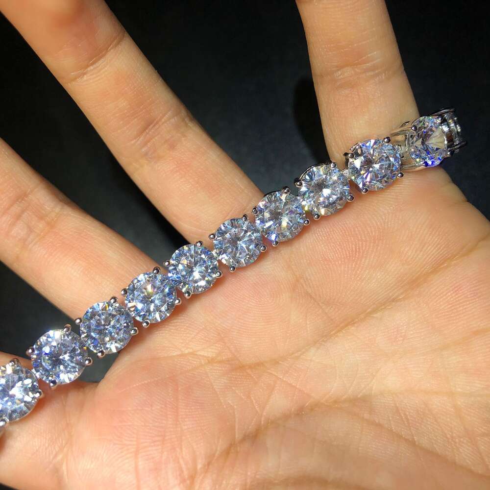 8mm 8inch Hip Hop Bling Diamond Tennis Bracelet Mens Tennis Chain Iced Out Cubic Zirconia Thick Rapper Cz Stone Bracelets Bangle Wristband Party Jewel