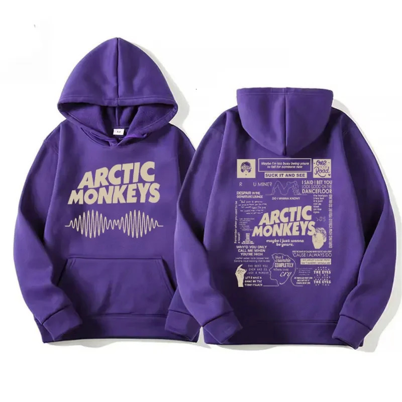 Retro Arctic Monkeys Music Tour Double Sided Print Hoodies Men Women Harajuku Hip Hop Punk Sweatshirt Fashion Trend Style Hoodie 240307