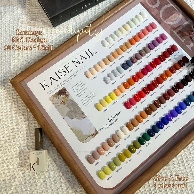 Rormays New 60 Color Popular Rainbow Color gel Polishing Set High grade Varnish gel Candy Color UV LED Immersion Nail Art Primer Finish Nail Factory W