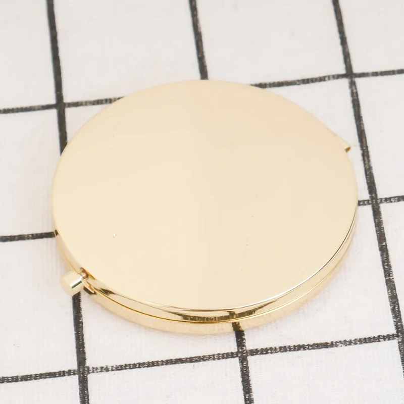 Portable Folding Mirror Mini Compact Stainless Steel Metal Makeup Cosmetic Pocket Mirror For Makeup Mirrors Beauty Accessories 240228