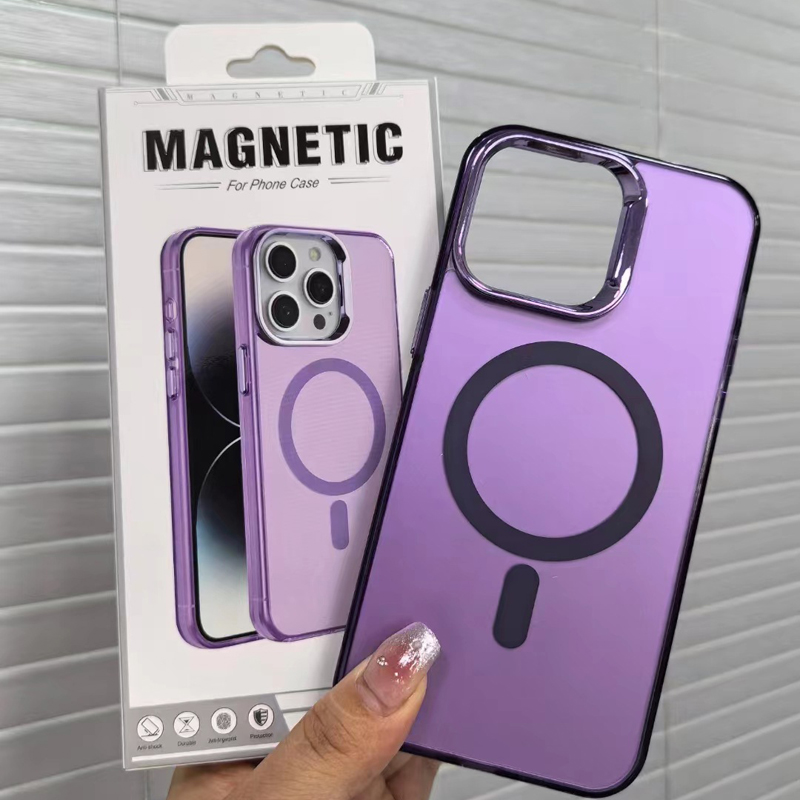 Luxury Plating Acrylic Magnetic Wireless Charge For Magsafe Case for iPhone 17 Air 16 15 14 13 12 11 Pro Max Shockproof Soft Bumper Cover With Retail 