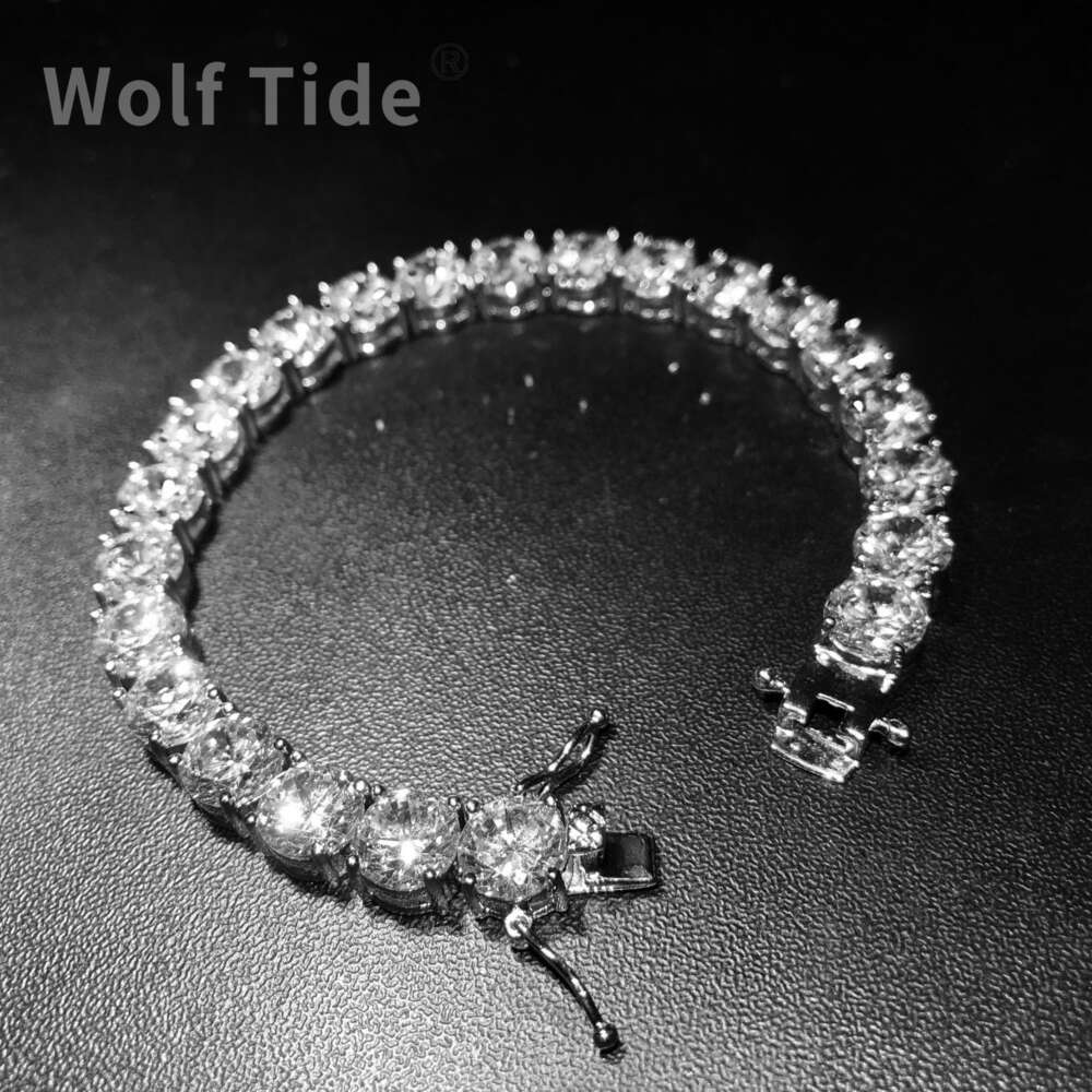 8mm 8inch Hip Hop Bling Diamond Tennis Bracelet Mens Tennis Chain Iced Out Cubic Zirconia Thick Rapper Cz Stone Bracelets Bangle Wristband Party Jewel