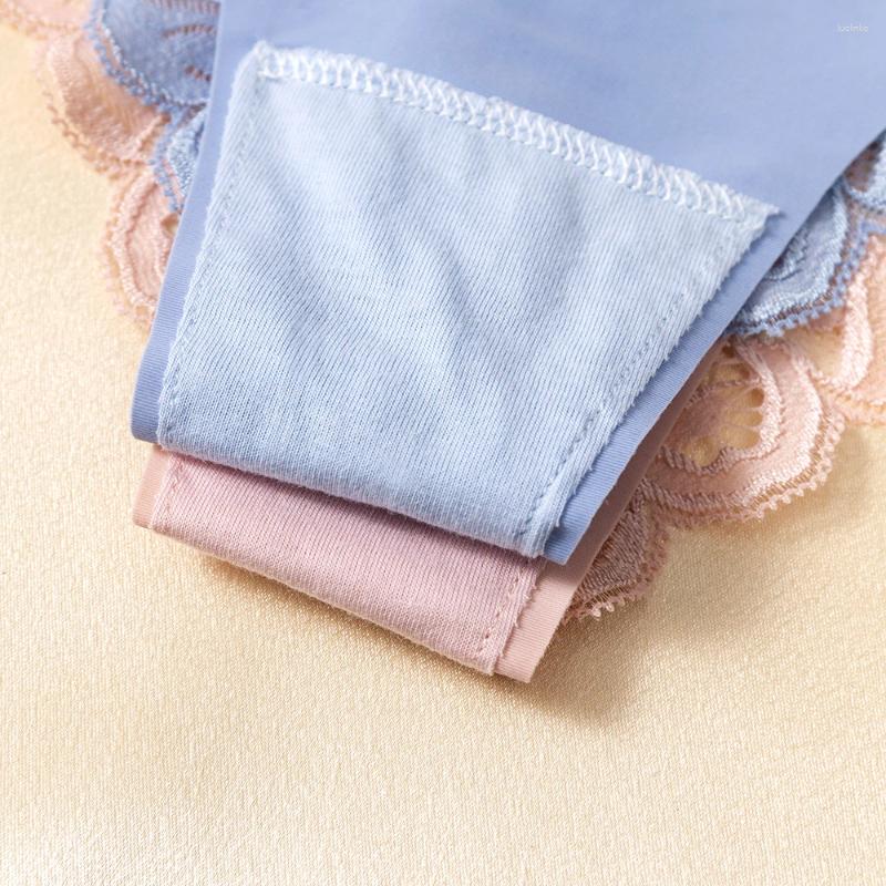 Womens Panties WarmSteps 6Pcs/Set Sexy Lace Ice Silk Seamless Underwear Woman Lingerie Female Underpants 6 Pieces Pack Briefs