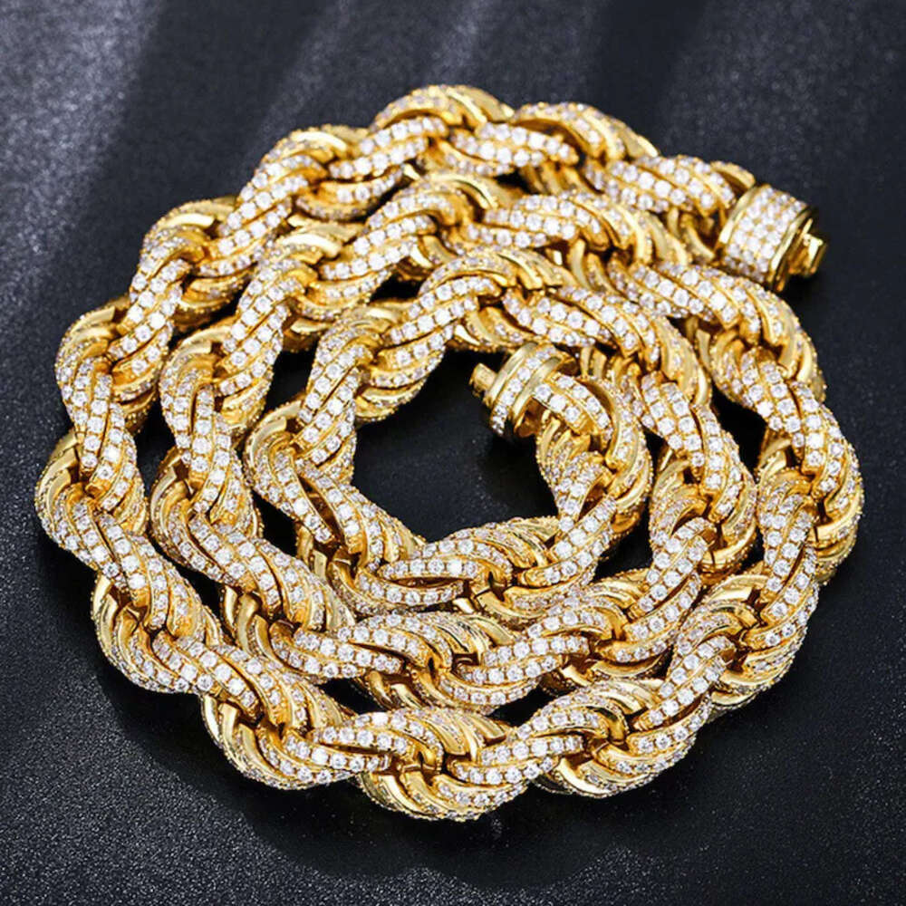 Moissanite Cuban Chain Sterling Sier Iced Out 8mm/12mm Hiphop Vvs Rope