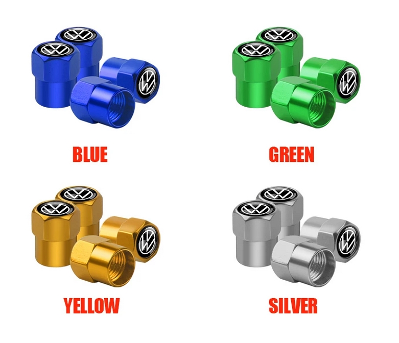 VW Tire Valve Caps Tyre Stem Covers Airdust Waterproof For Volkswagen VW Golf 7 6 5 4 Polo Tiguan Passat B6 Jetta Touran