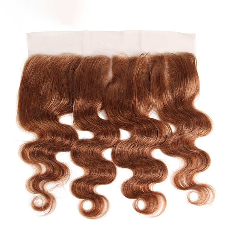 Brazilian Malaysian 100% Human Hair 13X4 Lace Frontal 27# 30# 1B/30 Ombre Color Body Wave Top Closures 12-24inch