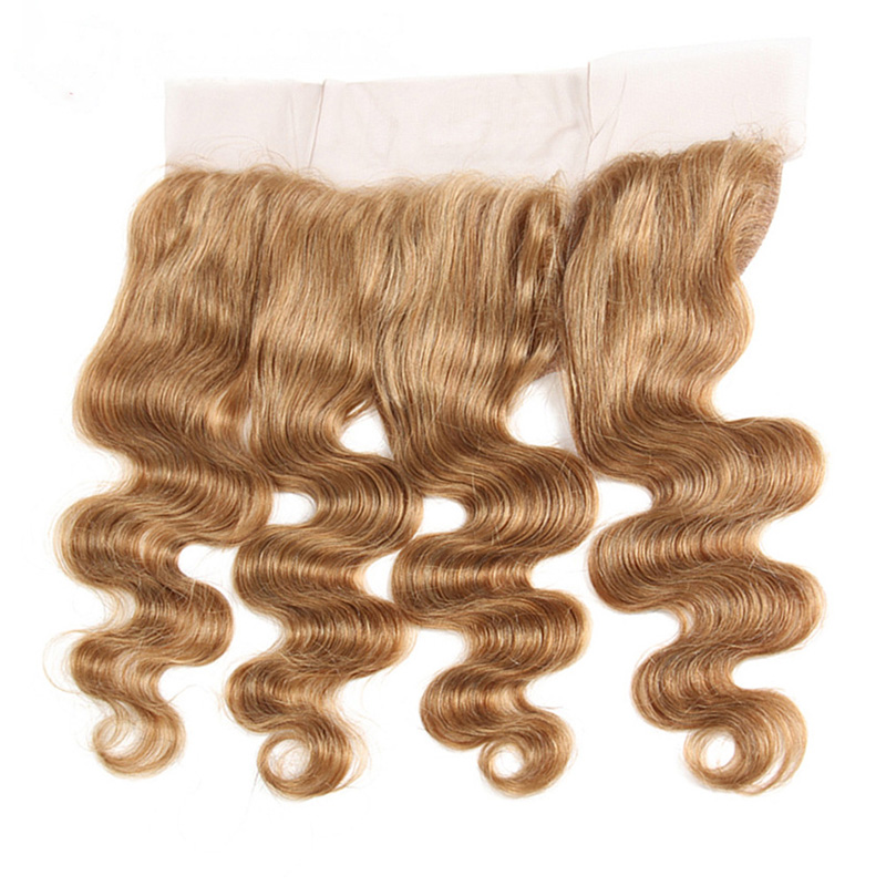 Brazilian Malaysian 100% Human Hair 13X4 Lace Frontal 27# 30# 1B/30 Ombre Color Body Wave Top Closures 12-24inch